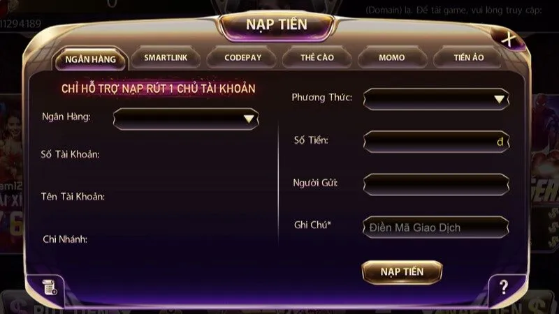 Nạp tiền vào Five88 với các bước đơn giản Nạp tiền vào Five88 với các bước đơn giản